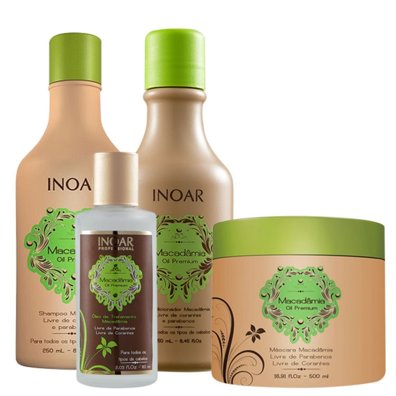 Inoar Macadâmia Oil Premium Kit Óleo de Tratamento (4 Produtos)
