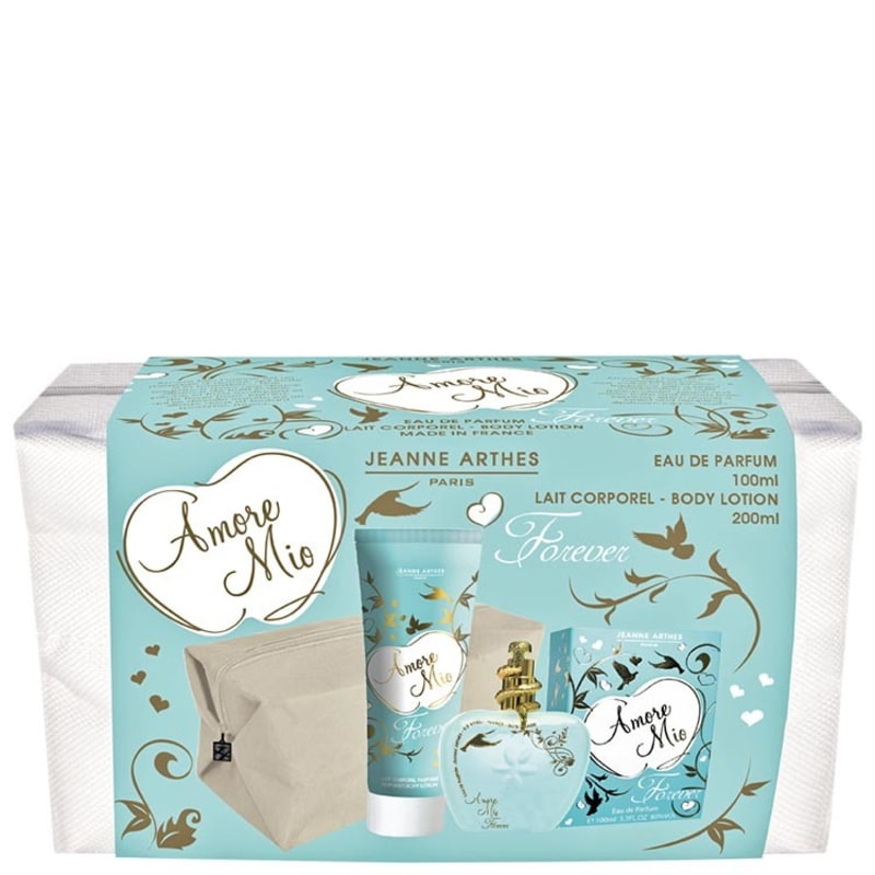 Conjunto Amore Mio Forever Jeanne Arthes Feminino - Eau de Parfum 100ml + Loção Corporal 200ml + Nécessaire