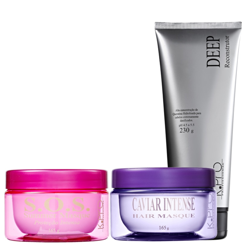 K.Pro Cronograma Capilar S.O.S Verão Kit (3 Produtos)