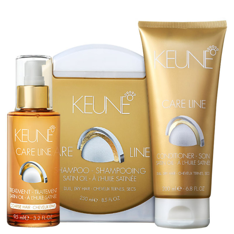 Keune Care Line Satin Oil Coarse Hair Kit (3 Produtos)
