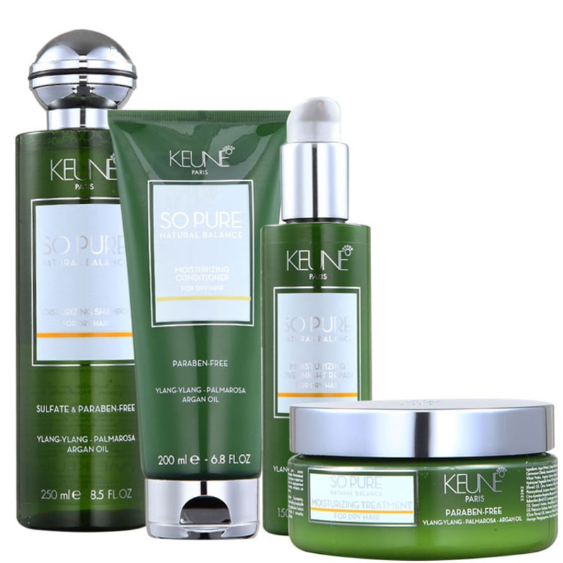 Keune So Pure Moisturizing Overnight Treatment Kit (4 Produtos)