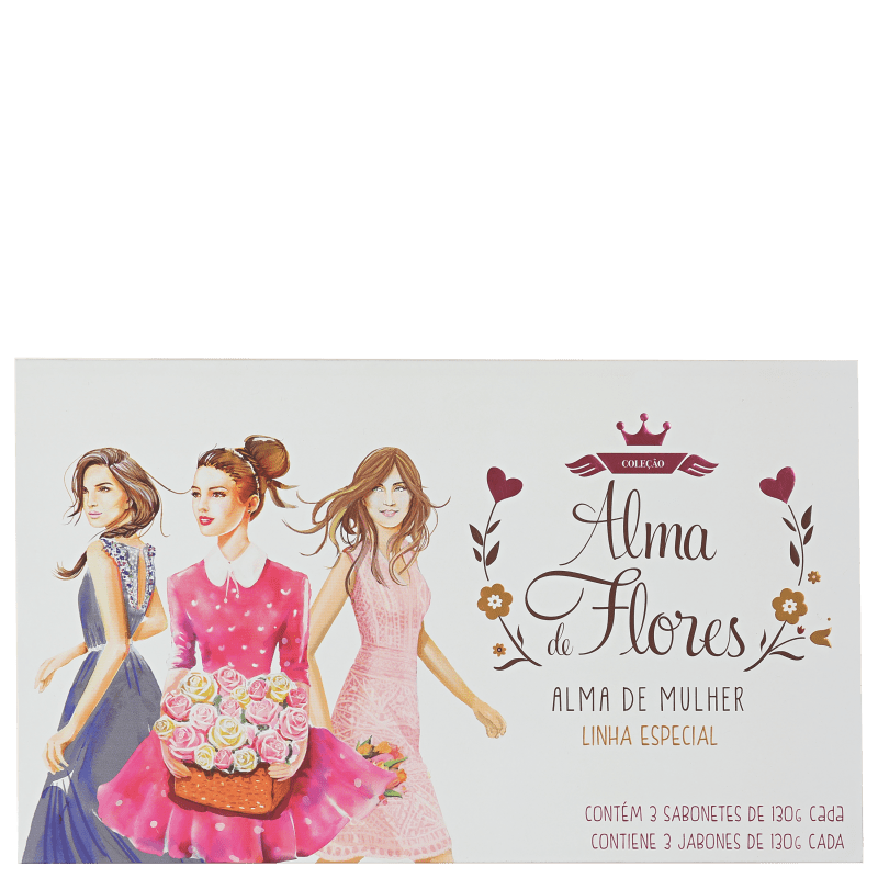 Kit Alma de Flores Alma de Mulher - Sabonetes em Barra 3x130g