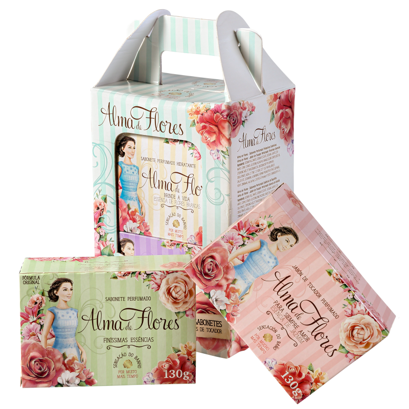 Kit Alma de Flores Perfume e Hidratação - Sabonetes em Barra 4x130g