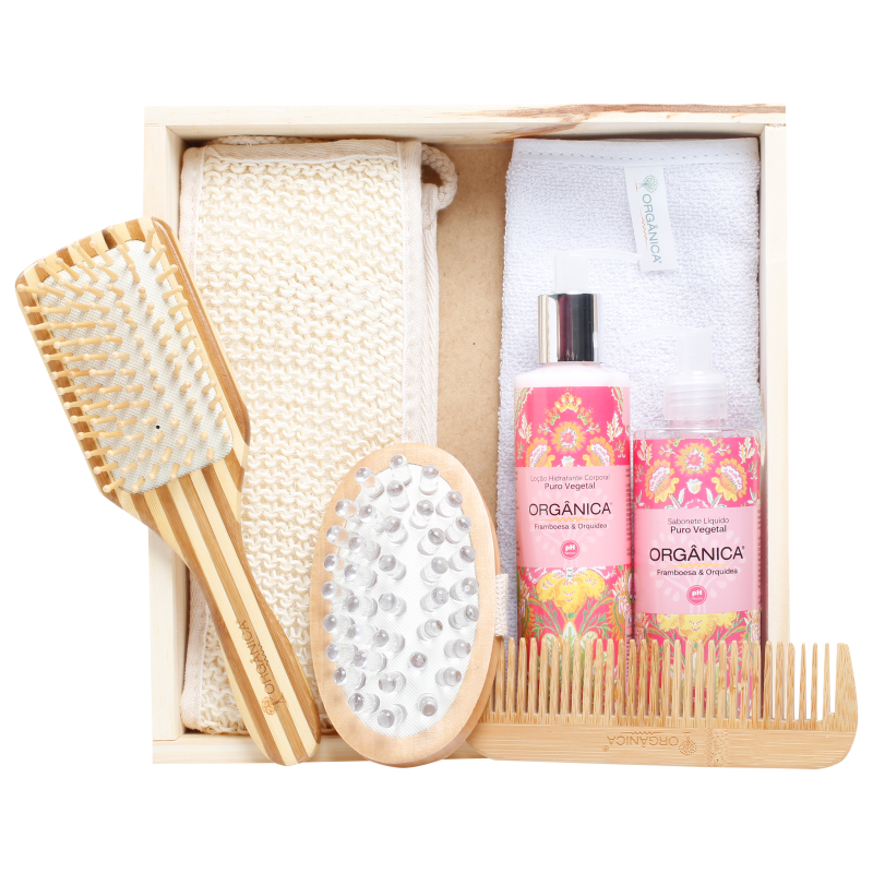 Kit Banho Orgânica Harmonia Framboesa & Orquídea (7 produtos)