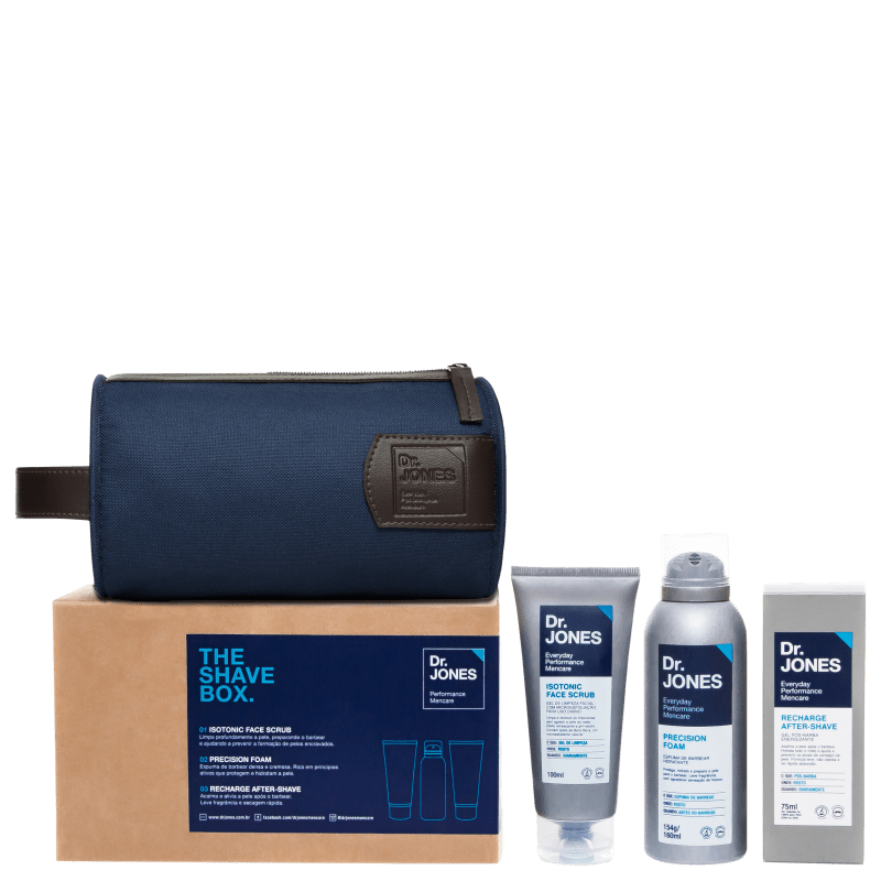 Kit Barba Dr. Jones The Shave Box (3 produtos + Nécessaire)