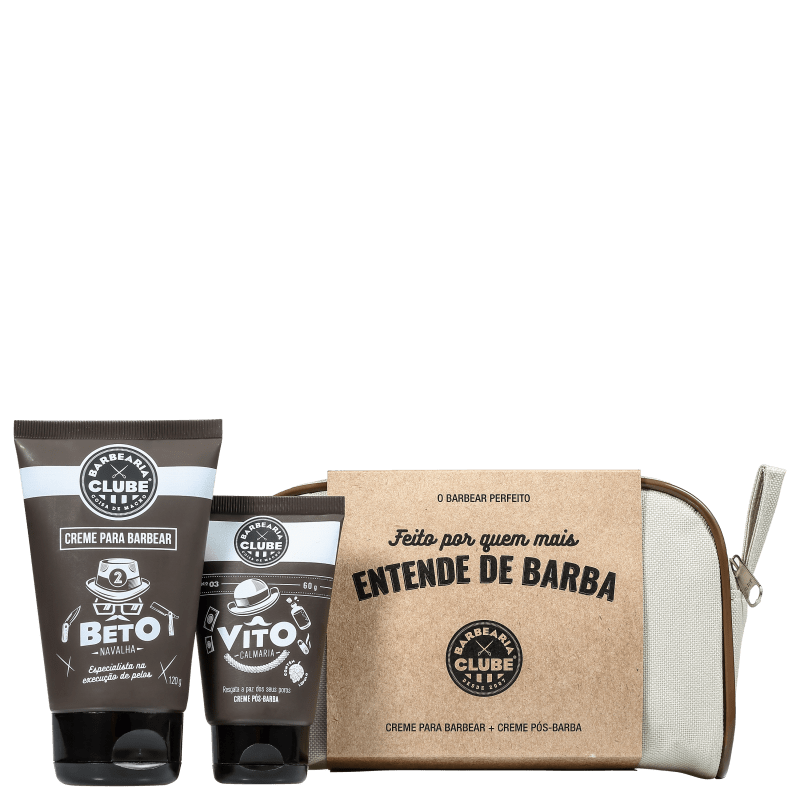 Kit Barbearia Clube O Barbear Perfeito (2 Produtos + Nécessaire)
