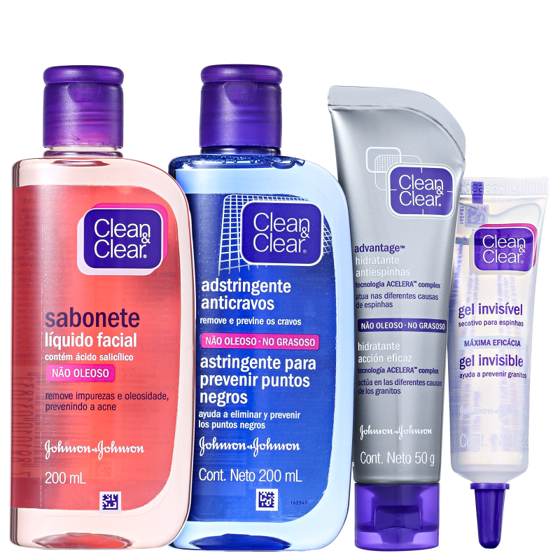Kit Clean & Clear Antiespinha e Anticravos (4 produtos)