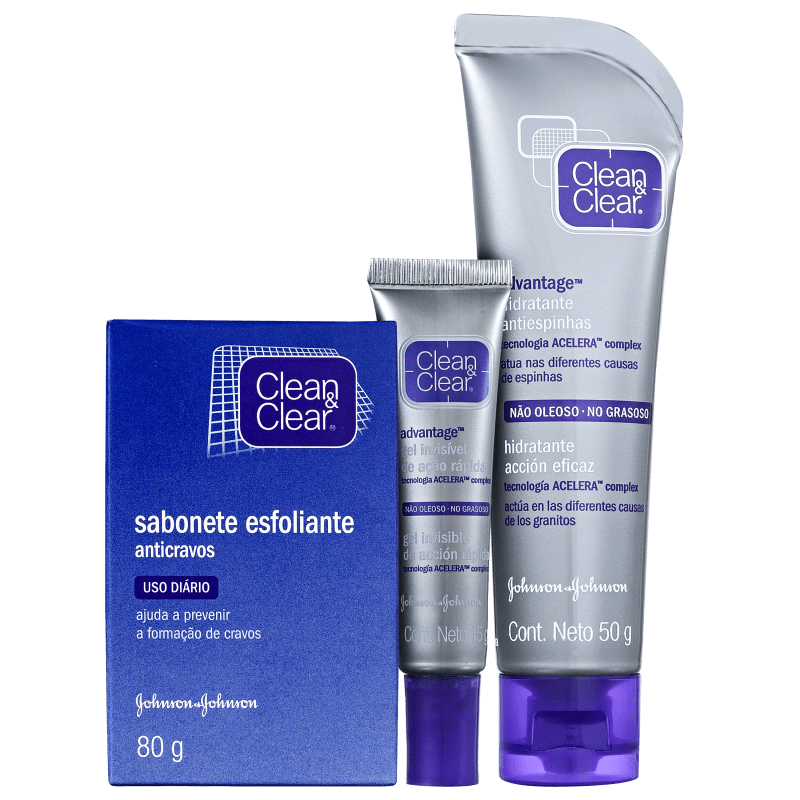 Kit Clean & Clear Rosto Sem Espinhas (3 produtos)