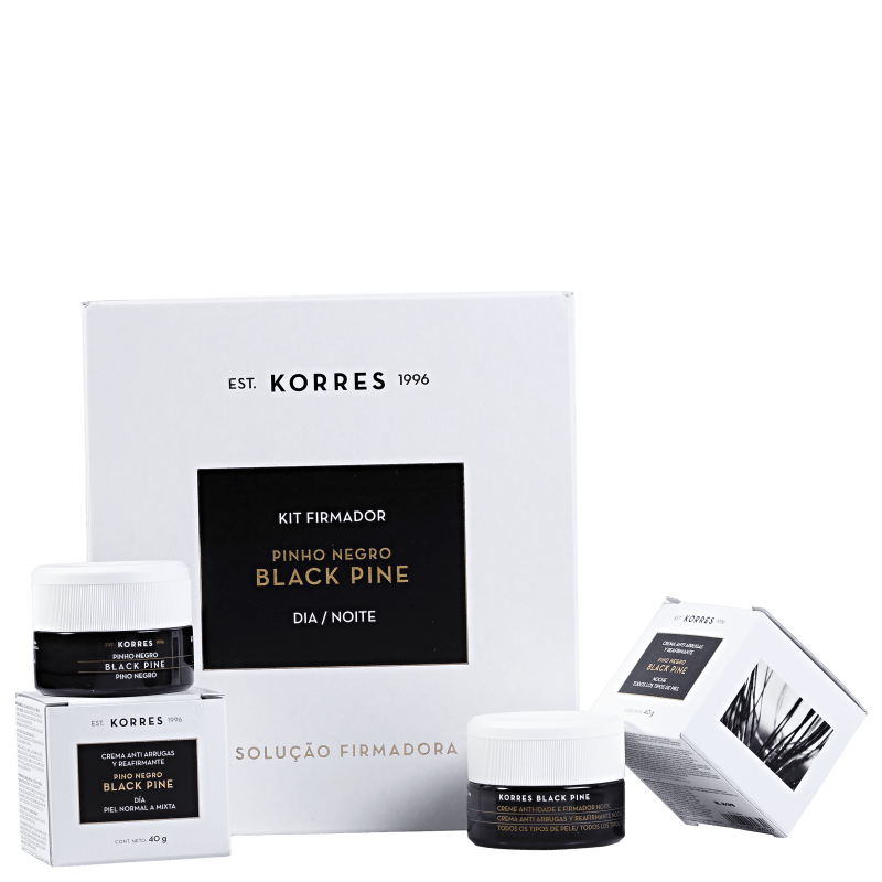 Kit Korres Black Pine Pele Normal a Mista Dia e Noite (2 produtos)