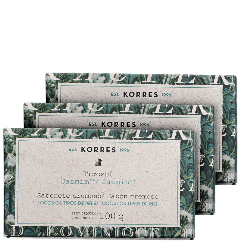 Kit Korres Jasmim - Sabonetes em Barra 3x100g
