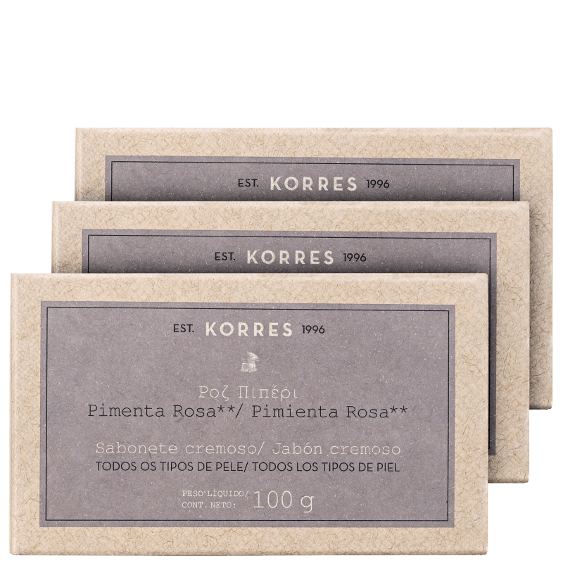 Kit Korres Pimenta Rosa - Sabonetes em Barra 3x100g