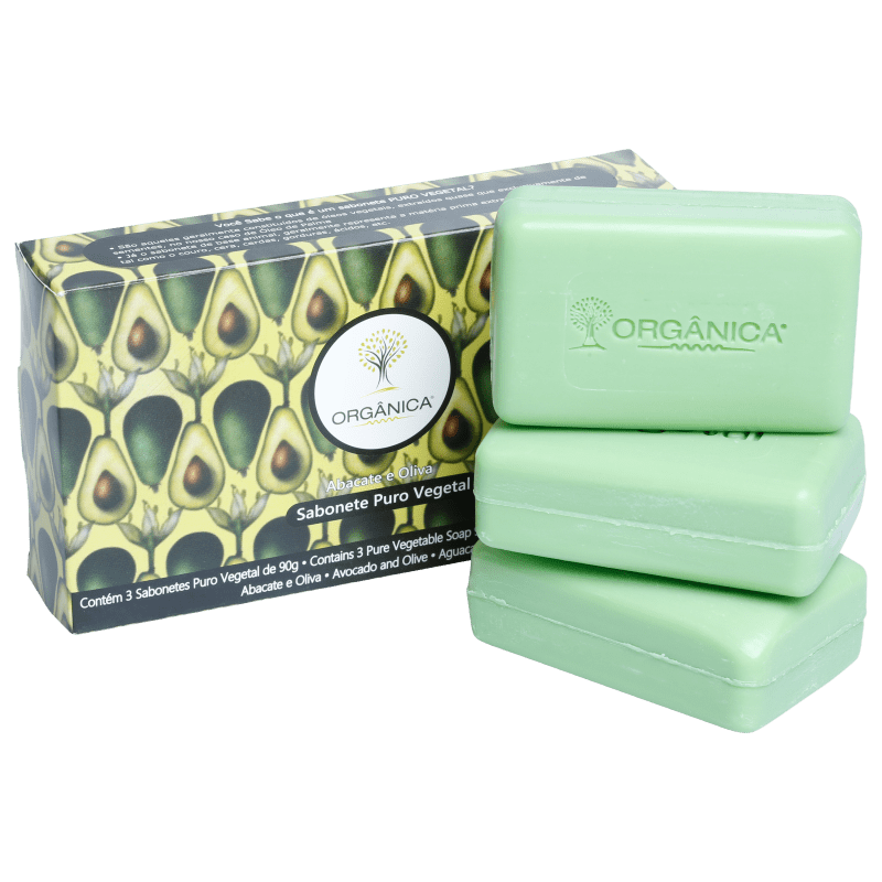 Kit Orgânica Abacate e Oliva - Sabonetes em Barra 3x90g