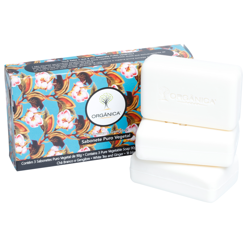 Kit Orgânica Chá Branco e Gengibre - Sabonetes em Barra 3x90g