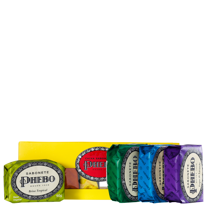 Kit Phebo Tradicional Caixa Amarela - Sabonetes em Barra 8x90g