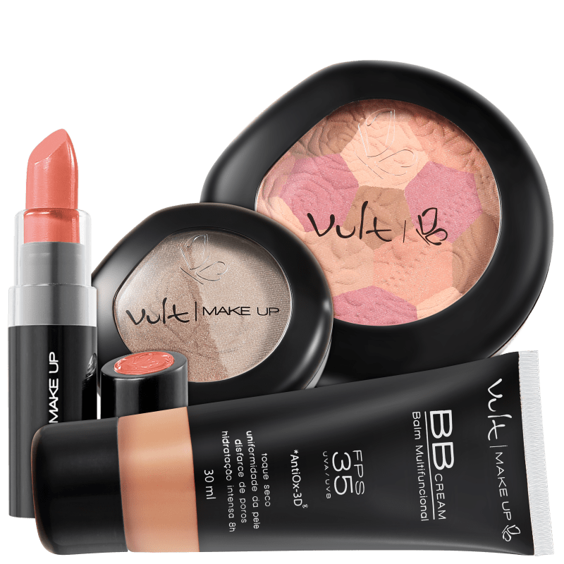 Kit Vult Make Up Multifuncional Moisaco Marrom FPS 35 (4 produtos)