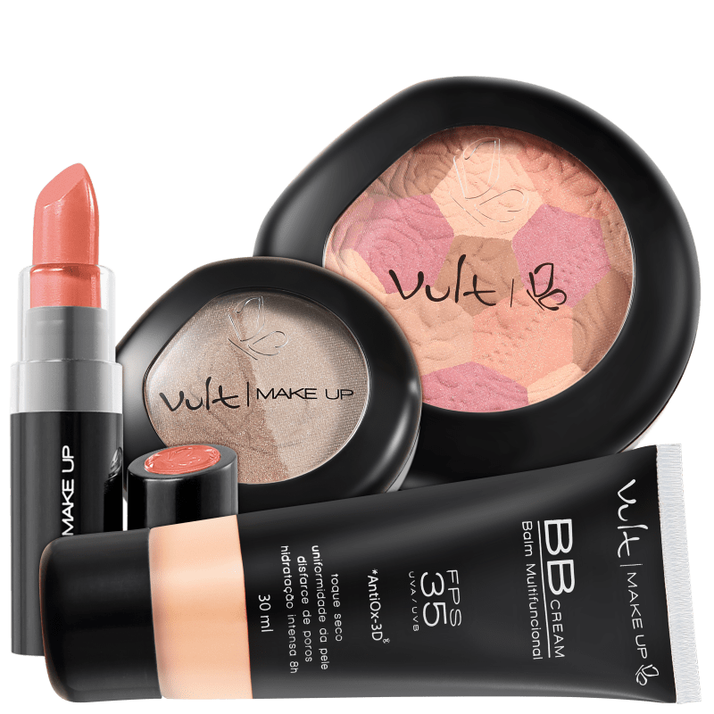 Kit Vult Make Up Multifuncional Moisaco Rosa FPS 35 (4 produtos)