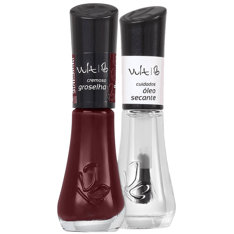 Kit Vult Unhas Groselha Secante Duo (2 produtos)