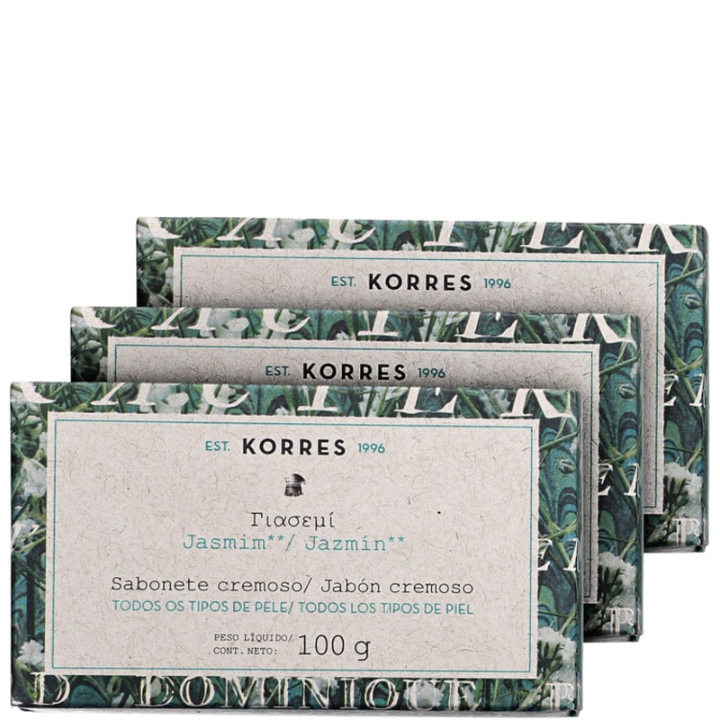 Kit Korres Jasmim - Sabonetes em Barra 3x100g