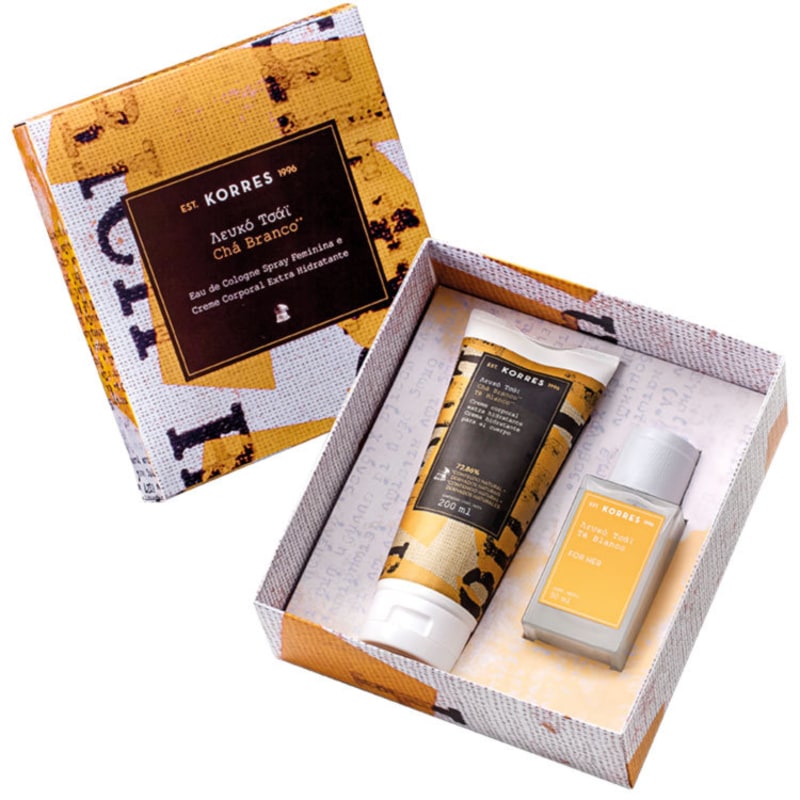 Conjunto Chá Branco Korres Feminino - Eau de Cologne 50ml + Creme Corporal 200ml