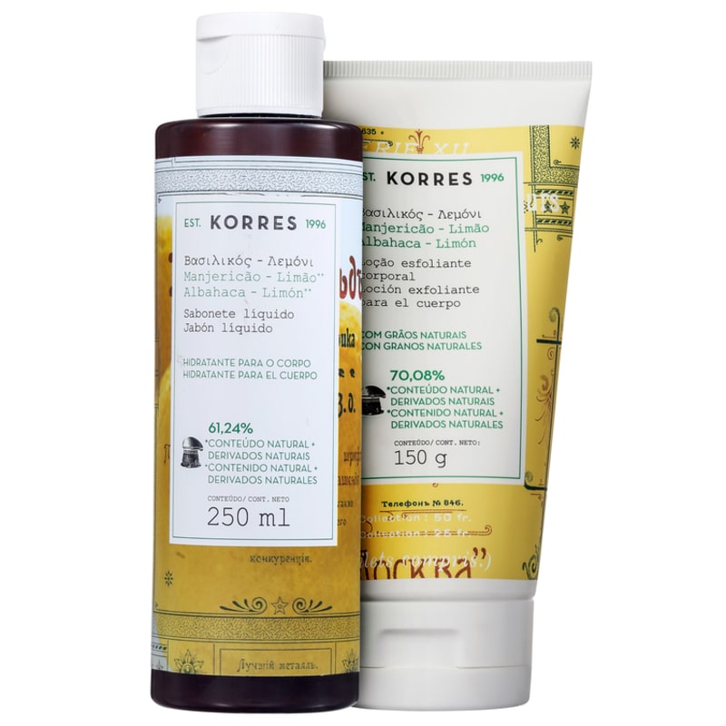 Kit Korres Manjericão-Limão Corpo e Banho (2 produtos)