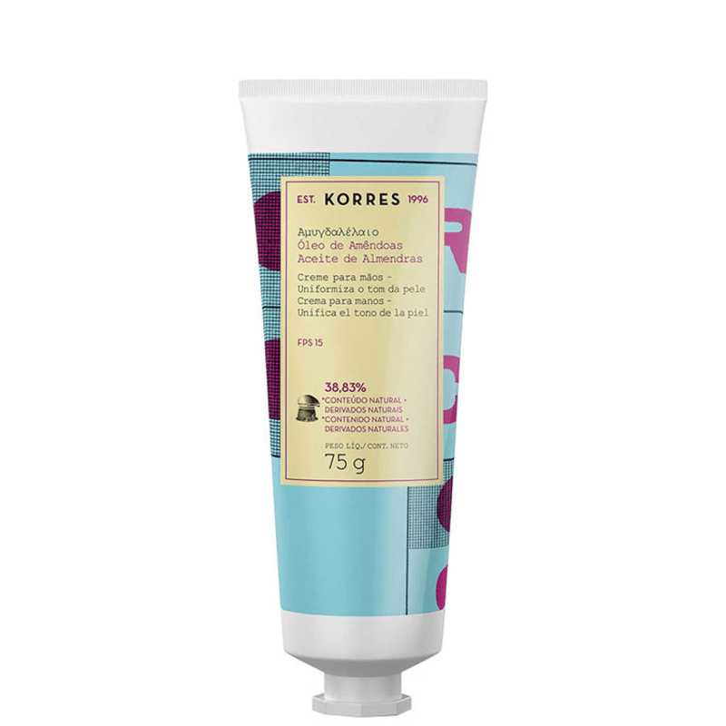 Korres Óleo de Amêndoas - Creme Hidratante Para Mãos SPF 15 75ml