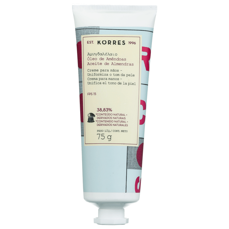 Korres Óleo de Amêndoas FPS 15 - Creme Hidratante para as Mãos 75ml