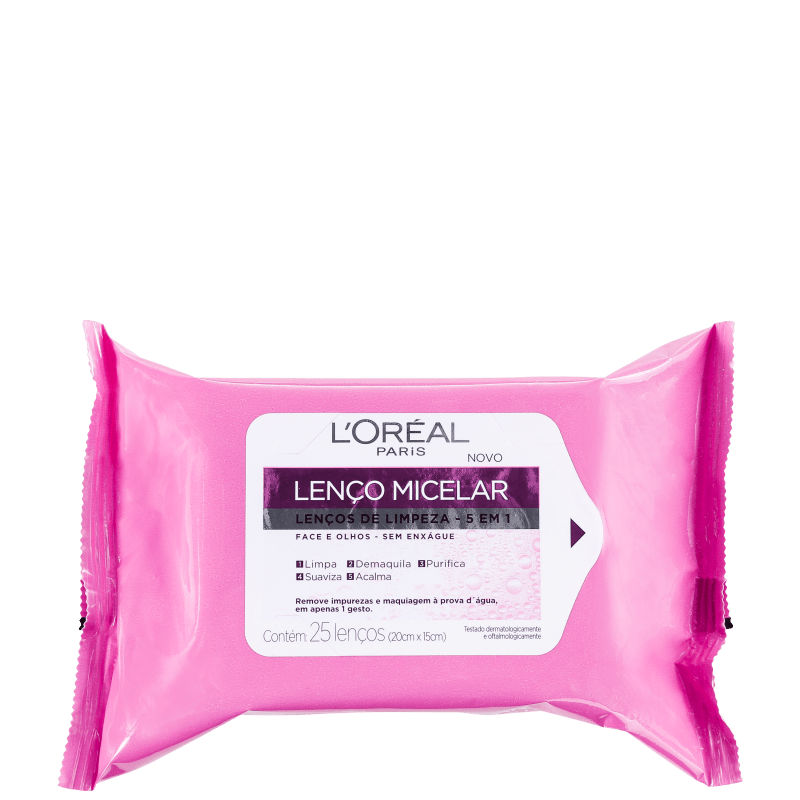 L'Oréal Paris Dermo Expertise Lenço Micelar 5 Em 1 - Lenço Demaquilante (25 unidades)