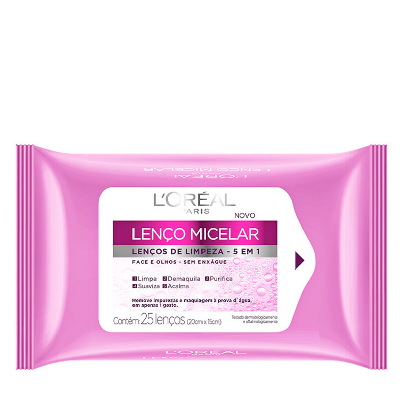 L'Oréal Paris Dermo Expertise Lenço Micelar 5 Em 1 - Lenço Demaquilante (25 unidades)