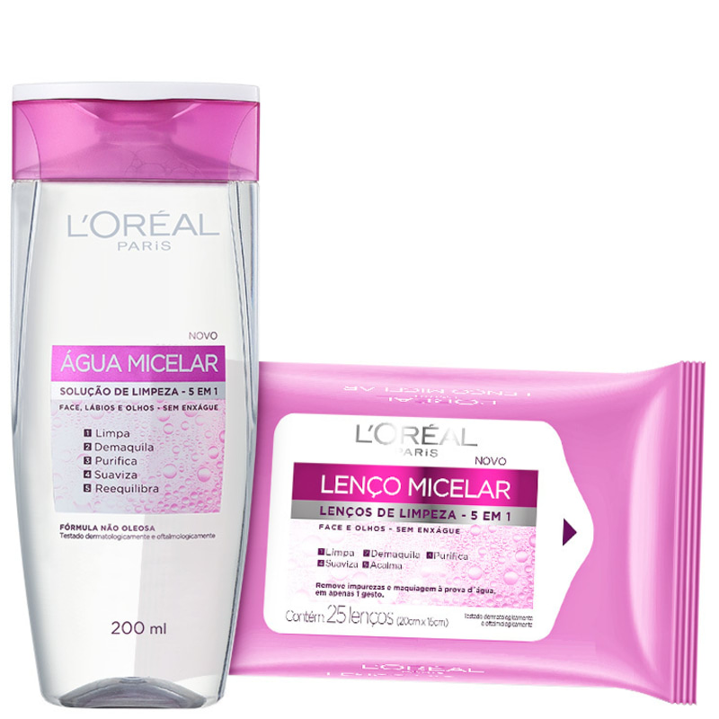 Kit L'Oréal Paris Dermo Expertise Micelar 5 em 1 Demaquilante (2 produtos)