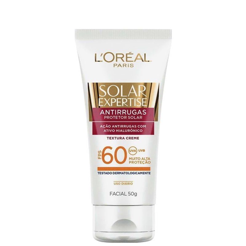 L'Oréal Paris Solar Expertise Bloqueador Solar Antirrugas FPS 60 - Protetor Solar Facial 50g