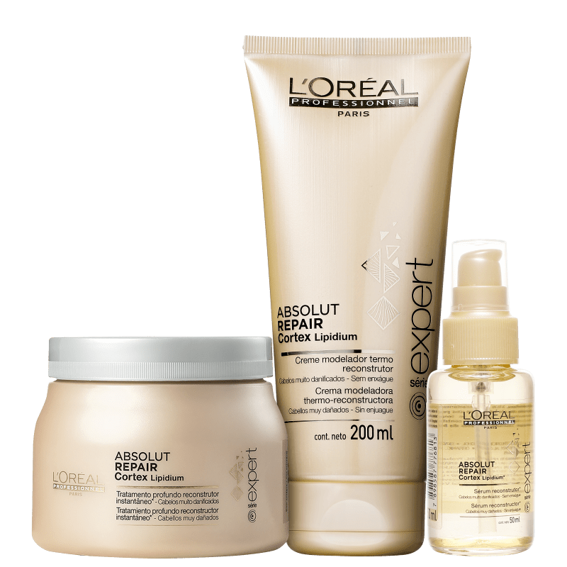 L'Oréal Professionnel Absolut Repair Cortex Escova Reconstrução Kit (3 Produtos)