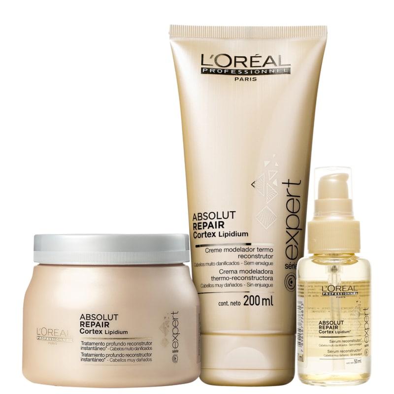 L'Oréal Professionnel Absolut Repair Cortex Escova Reconstrução Kit (3 Produtos)
