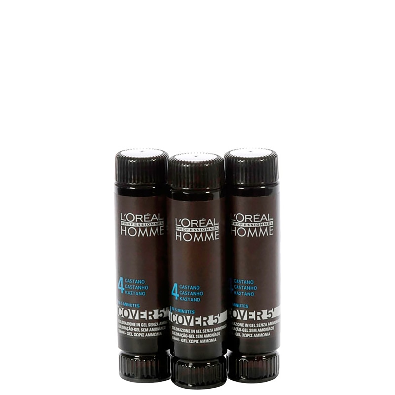 L'Oréal Professionnel Homme Cover 5 Castanho 4 - Coloração 3x50ml