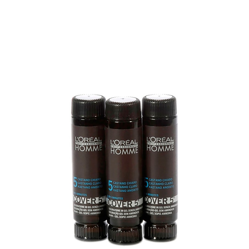 L'Oréal Professionnel Homme Cover 5 Castanho Claro 5 - Coloração 3x50ml