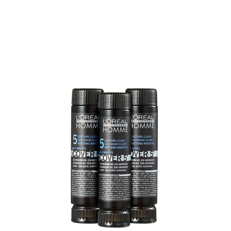 L'Oréal Professionnel Homme Cover 5 Castanho Claro 5 - Coloração 3x50ml