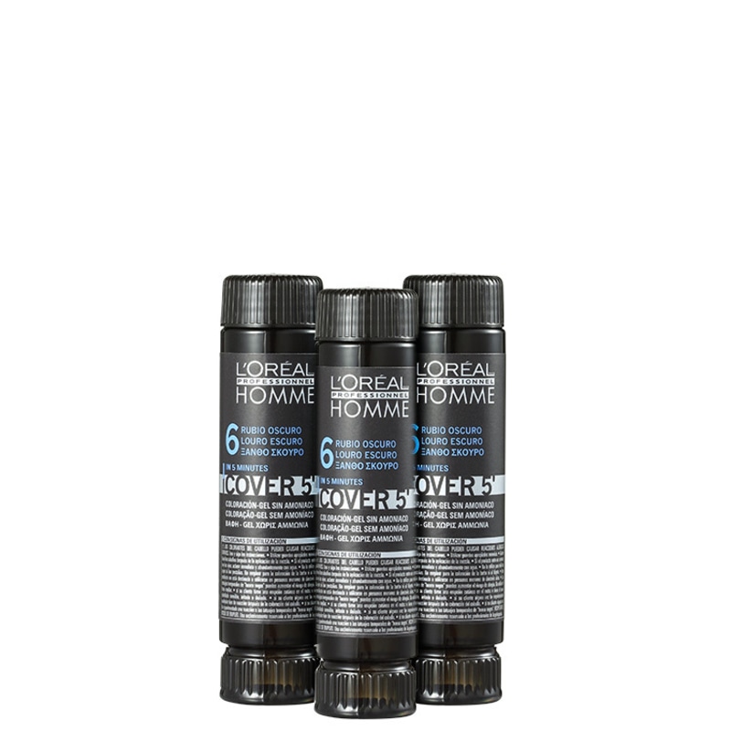 L'Oréal Professionnel Homme Cover 5 Louro Escuro 6 - Coloração 3x50ml