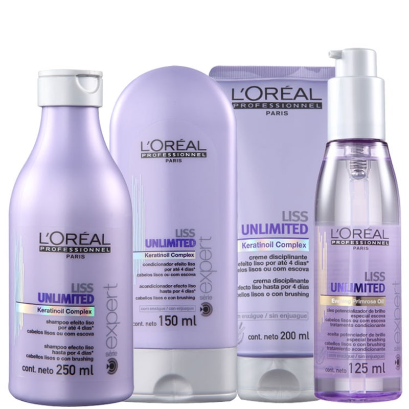 L'Oréal Professionnel Liss Unlimited Discipline Shine Kit (4 Produtos)