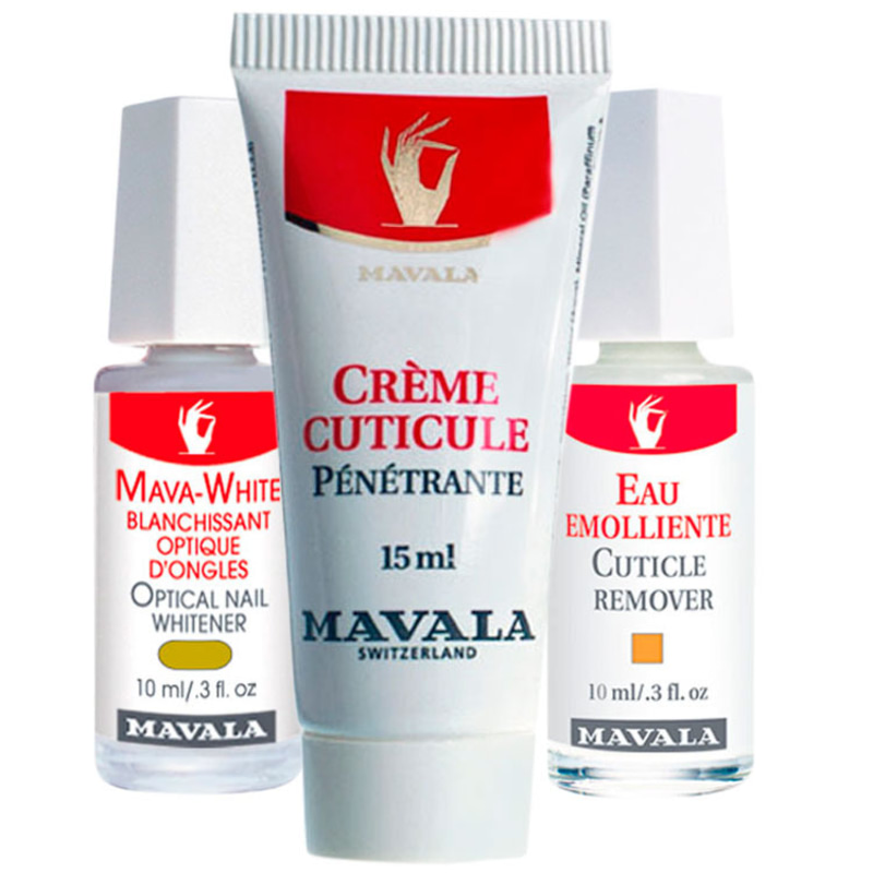 Kit Mavala Mava White, Cuticle Remover & Cream (3 produtos)