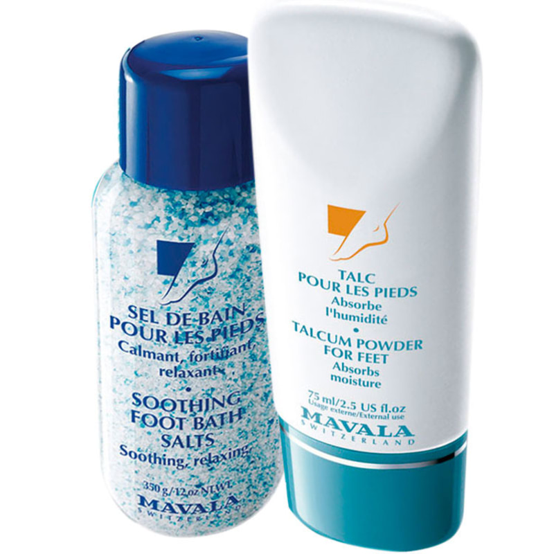 Mavala Talcum Powder for Feet e Smoothing Foot Bath Salts (2 Produtos)