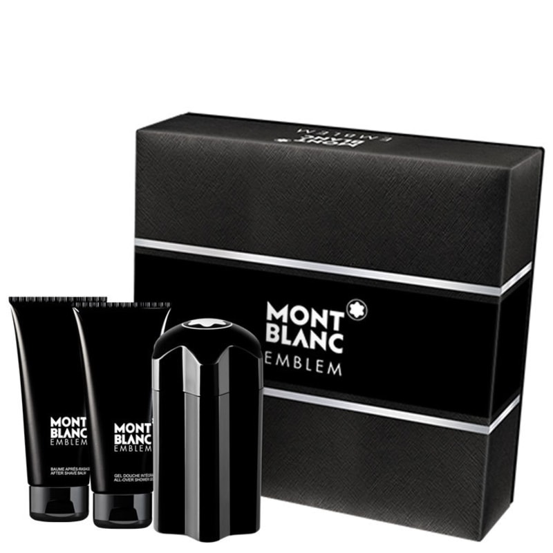 Conjunto Emblem Montblanc Masculino - Eau de Toilette 100ml + Gel de Banho 100ml + Pós-Barba 100ml