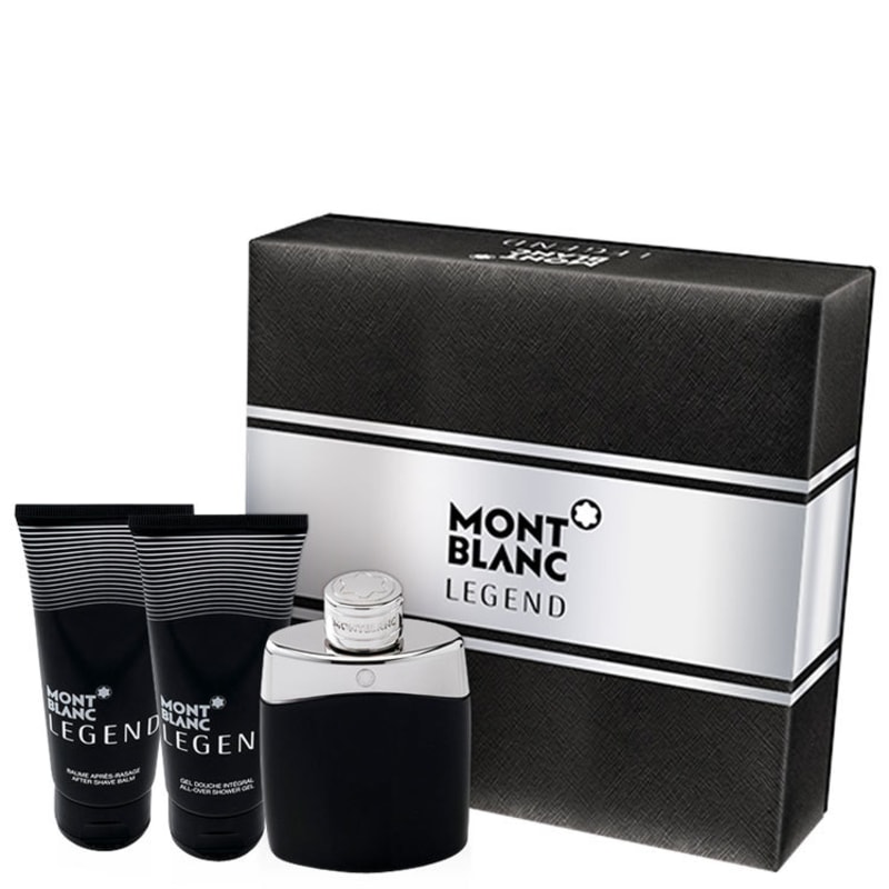 Conjunto Legend Montblanc Masculino - Eau de Toilette 100ml + Gel de Banho 100ml + Pós-Barba 100ml
