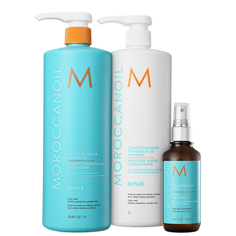 Moroccanoil Moisture Repair Frizz Control Kit (3 Produtos)