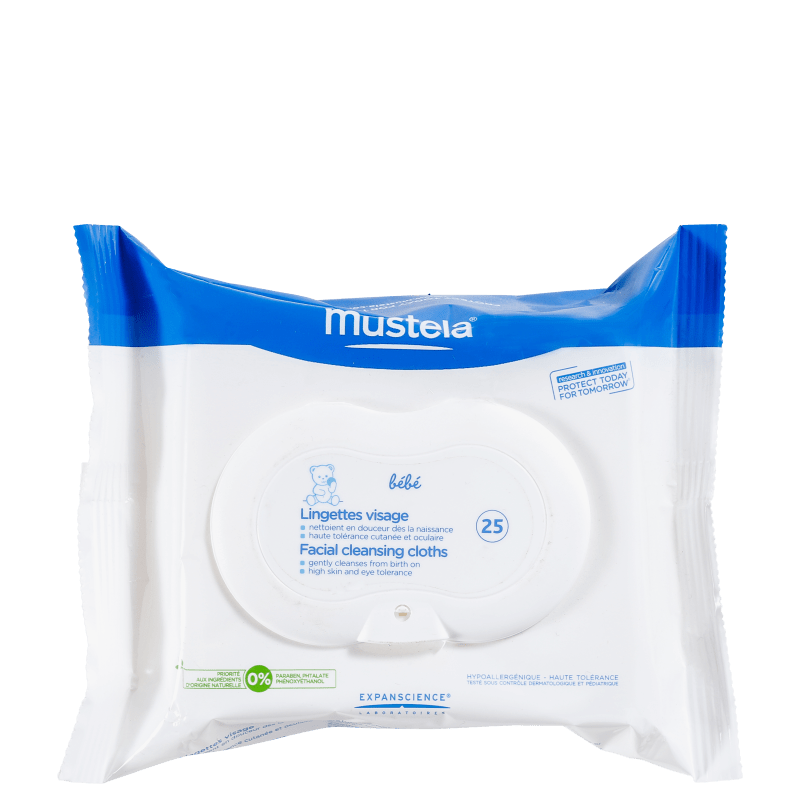 Mustela Bébé Lingettes Visage - Lenços de Limpeza (25 unidades)