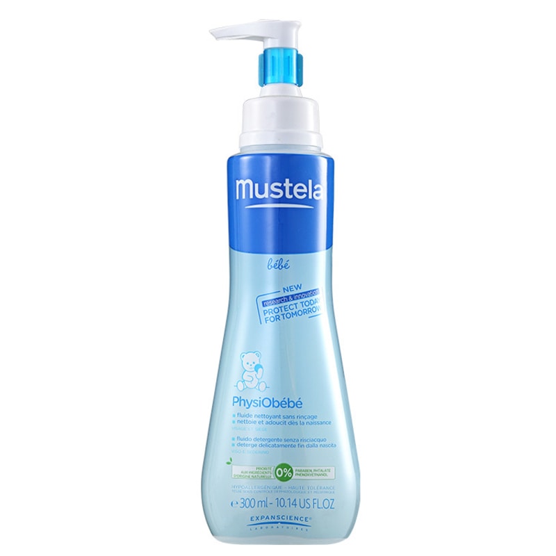 Mustela Bébé PhysiObébé Fluide Nettoyant Sans Rinçage- Água de Limpeza 300ml