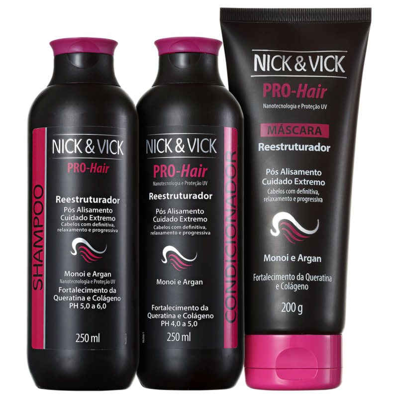Nick & Vick PRO-Hair Reestruturador Fim dos Danos Kit (3 Produtos)