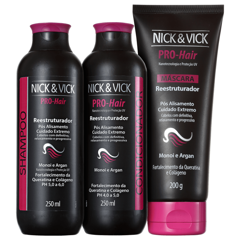 Nick & Vick PRO-Hair Reestruturador Fim dos Danos Kit (3 Produtos)