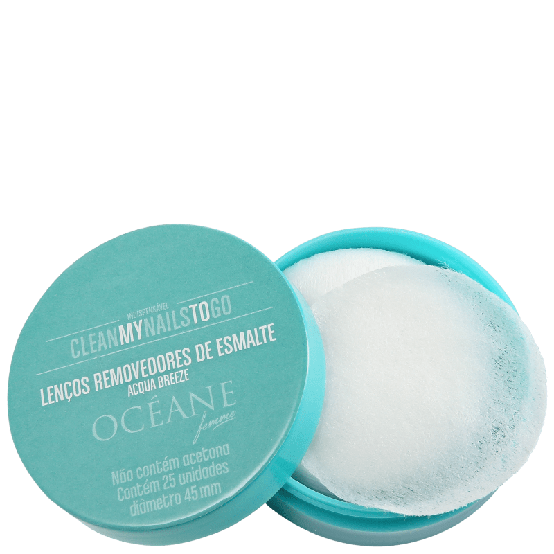 Océane Femme Clean My Nails To Go Acqua Breeze - Lenço Removedor de Esmalte (25 unidades)