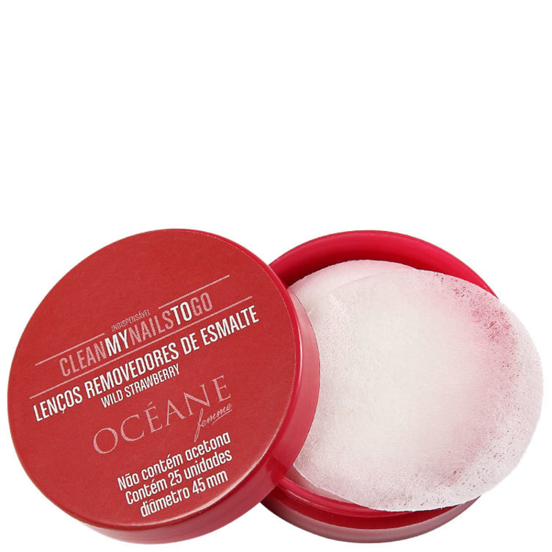Océane Femme Clean My Nails To Go Wild Strawberry - Lenço Removedor de Esmalte (25 unidades)