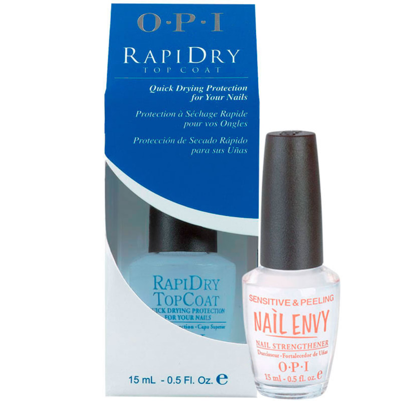 OPI Sensitive e Peeling e Rapidry Top Coat Kit (2 Produtos)