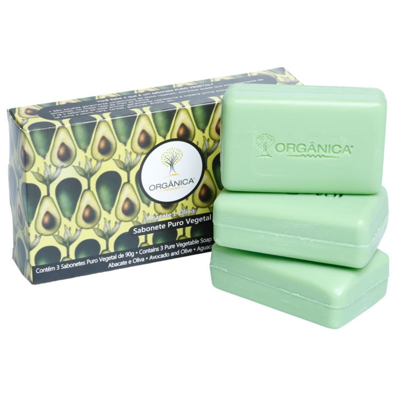 Kit Orgânica Abacate e Oliva - Sabonetes em Barra 3x90g